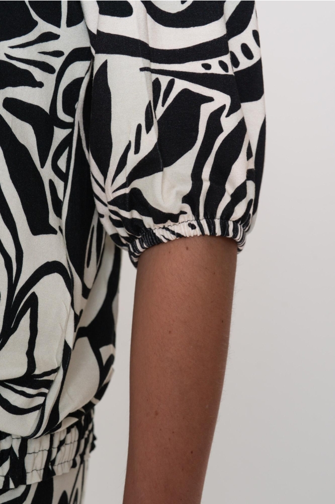 ELLA T SHIRT MET GRAFISCHE PRINT 000999 BLACK/OFF-WHITE